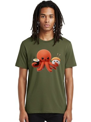 Octopus Mens Graphic Tee, 100% Cotton, Casual Summer Wear