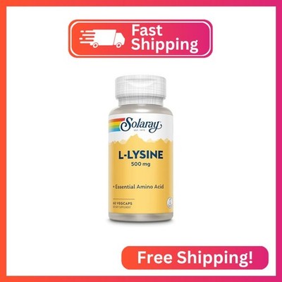SOLARAY L Lysine 500 mg Capsules - Free-Form Essential Amino Acids Supplement -