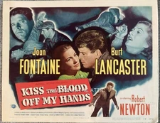 FILM NOIR BURT LANCASTER JOAN FONTAINE ORIG UNIVERSAL PICTURES TITLE LOBBY CARD