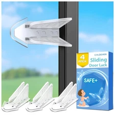 Sliding Door Lock for Kids Safety: 4 Pack Window Locks Child Proof Slide Glas...