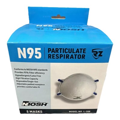 RZ Mask L-288 N95 Particulate Respirator Mask 5 Pack {37}