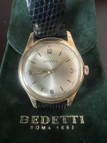 Monvis Montre Automatique pour Hommes 35,5 MM Swiss Made Vintage '60 - Photo 2 sur 16