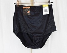 2 PACK Bali Women  s Firm Control Shapewear Brief Lace Fajas Black Size Medium