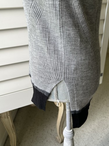 Rag & Bone SZ Small Mock Neck Ribbed Gray Pullover Merino Wool Tunic Sweater - Picture 7 of 13