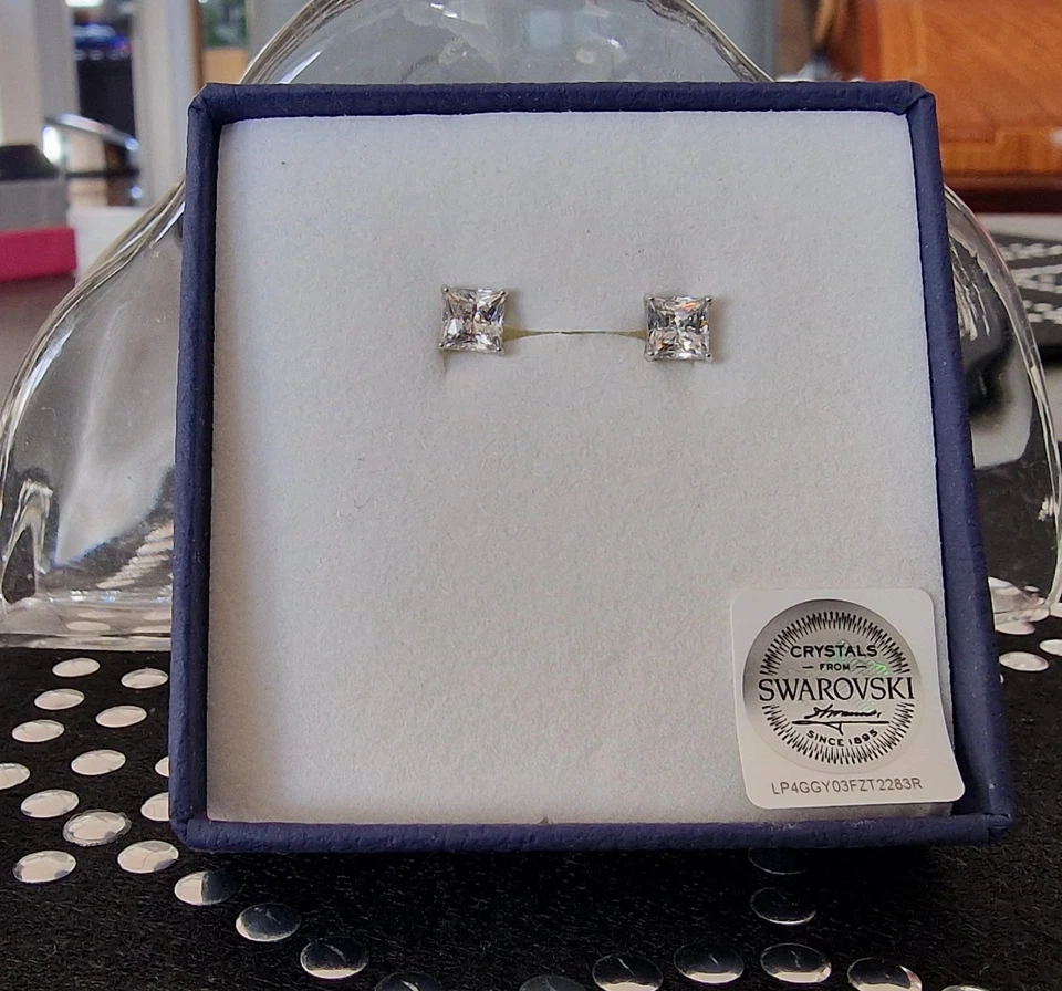 Ohrringe 5-teilig, Swarovski Stecker, Hänger Modeschmuck Silber und vergoldet - Bild 3 von 4