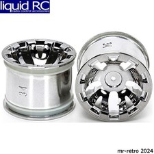 Tamiya 54833 T3-01 Wheels For Rear Wide Pin Spike Tires Chrome Plated 2 Piece