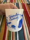 Hopalong Cassidy Blue Milk Glass 3" Tall Coffee Mug Cup Vintage 1950s