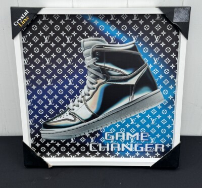 Louis Vuitton 19 X 19  Framed Wall Art Jordan 1 Game Changer  Rare