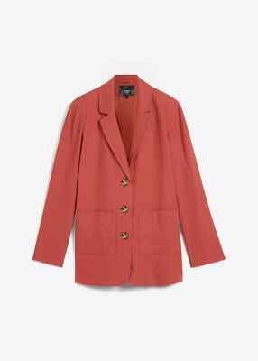 Neu Blazer mit Schlitz mit Knöpfen Gr. 36 Marsalabraun Damen Langarm-Sakko