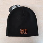 SYRACUSE UNIVERSITY SU ORANGE BEANIE/SKULL/SKI HAT/CAP, ONE SIZE, BLACK, COLLEGE