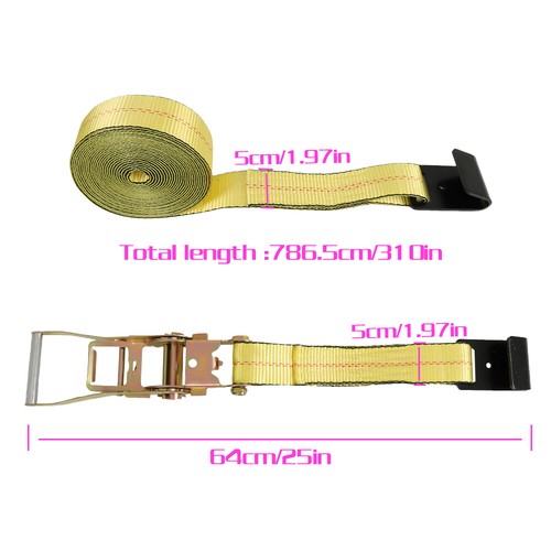 Flat Hook Ratchet Straps,4 Pack Heavy Duty Tie Down Straps 2" x 27' Weather New - Picture 3 of 12