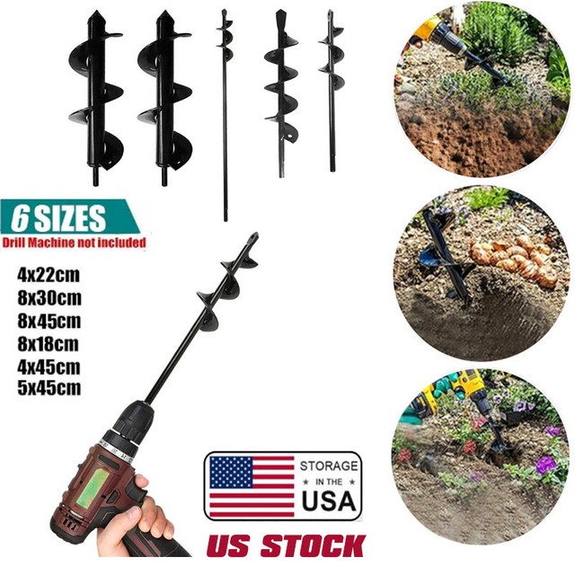 Planter Garden Yard Auger Spiral Drill Bit Flower Planting Hole Digger
