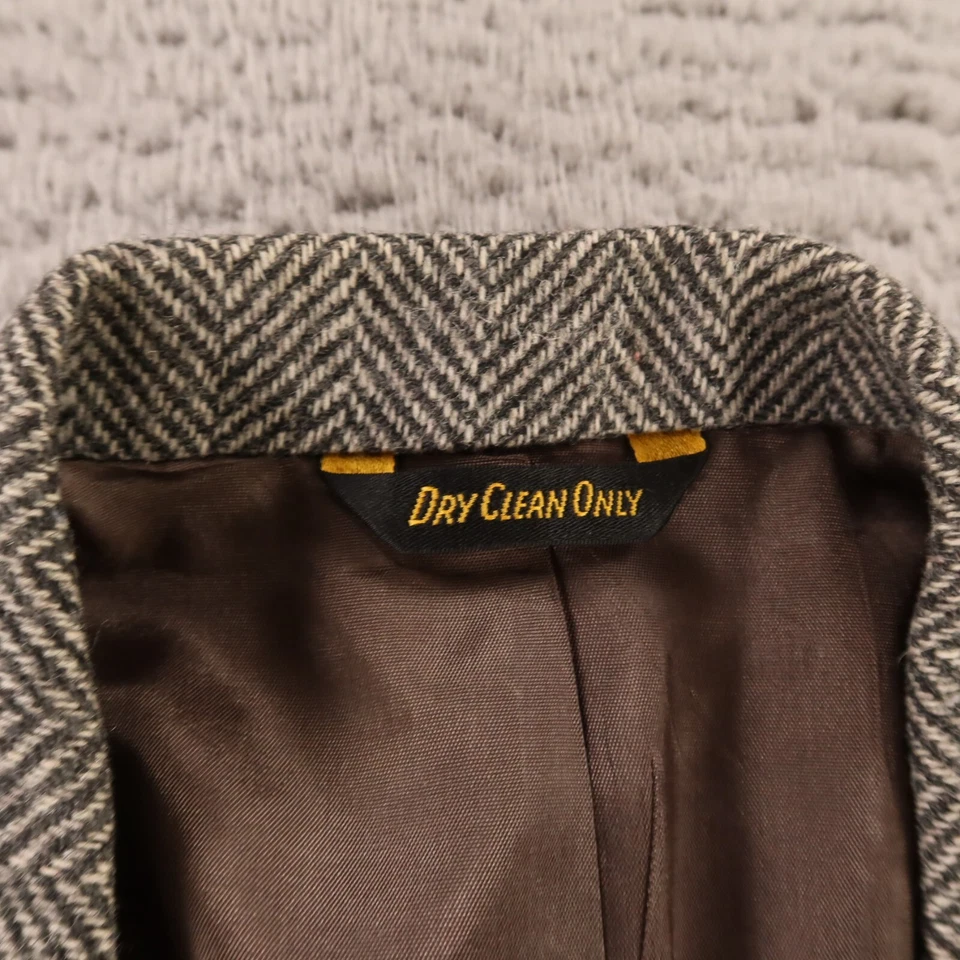 Chaqueta de tweed vintage M gris espiga 100 % lana Blazer Farah 42R Foto 3 de 4