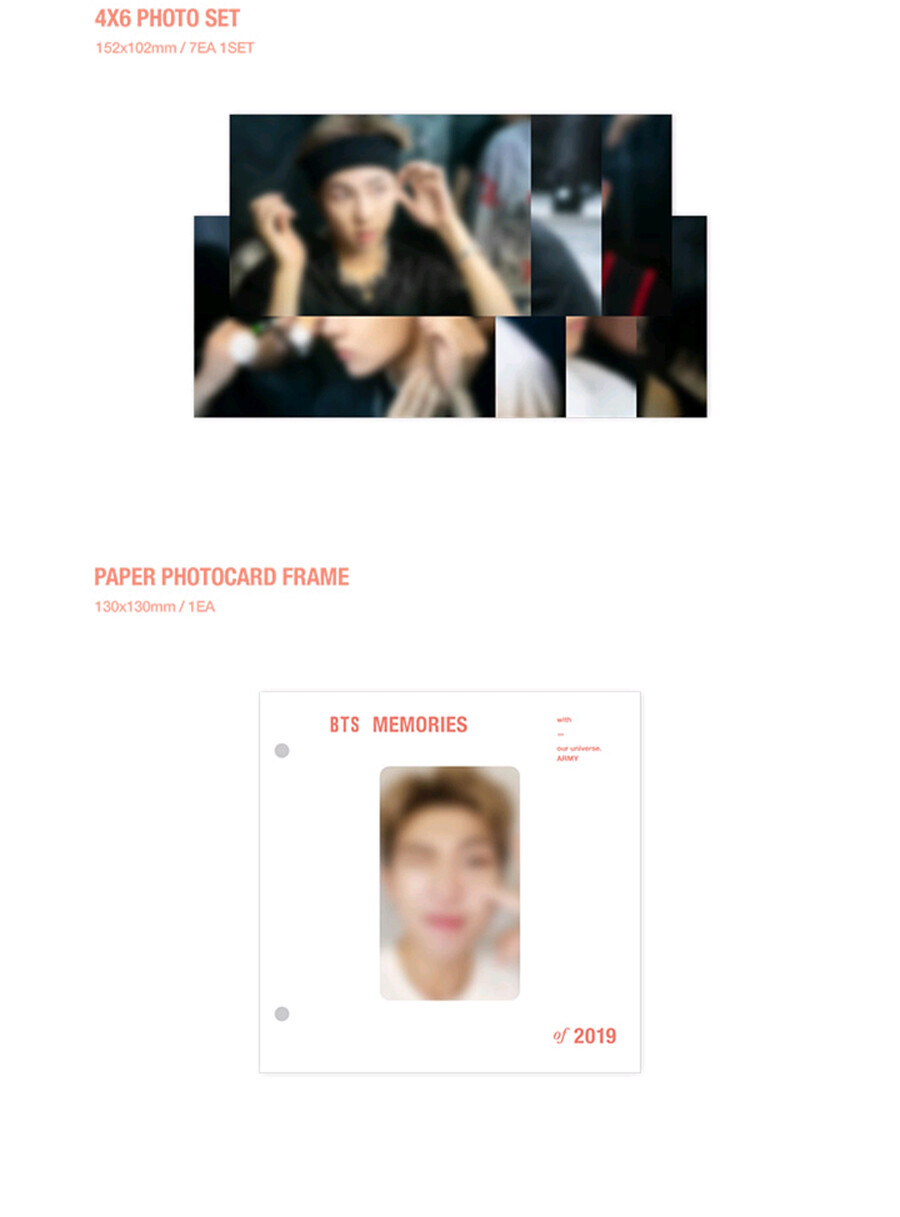BTS MEMORIES OF 2019 BLU-RAY 6 DISC+7ea Photo+Frame+Photo