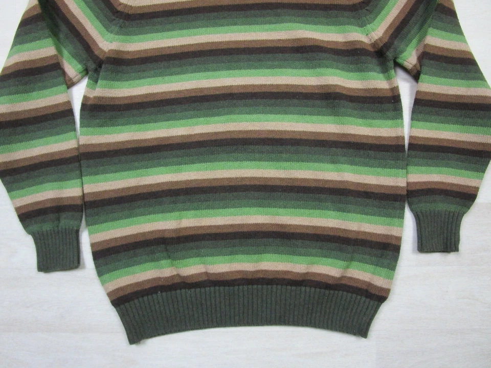 Suéter Grunge Rock Vintage Rayas (M) Nirvana Kurt Cobain Rayas Verdes y Marrón Foto 3 de 4