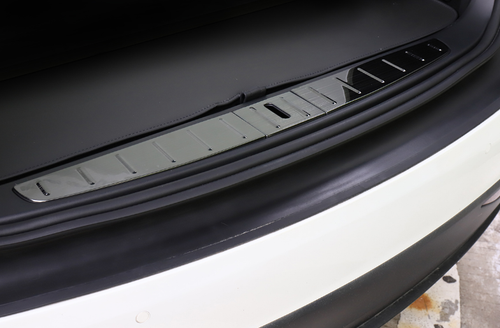 Black Titanium Rear Bumper Protector Sill Plate Fit For Tesla Model X 2016-2021 - Picture 5 of 5