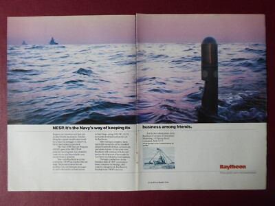 4/1988 PUB RAYTHEON US NAVY NESP EHF SATCOM MILSTAR COMMUNICATIONS U-BOOT ANZEIGE