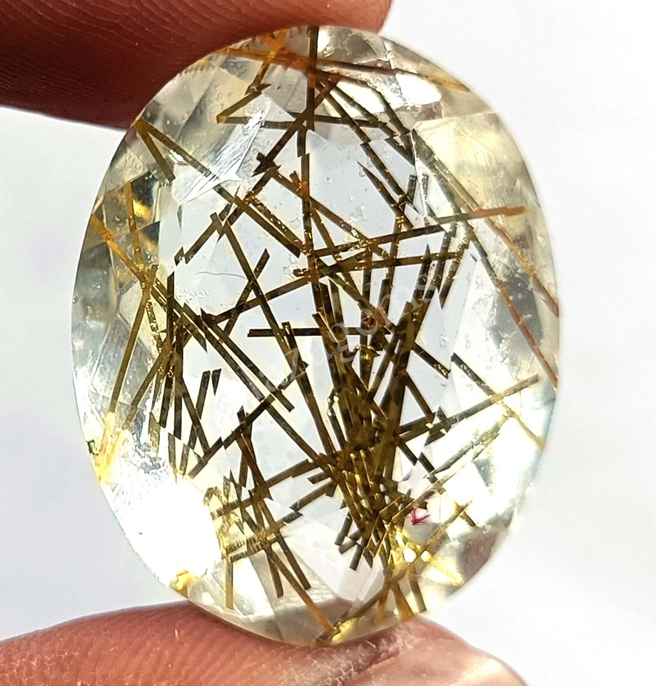 56.15 CT Oval Cut Goldan Rutilated Quartz Certified Transparent Loose Gems 5MRD - Image 3 of 4