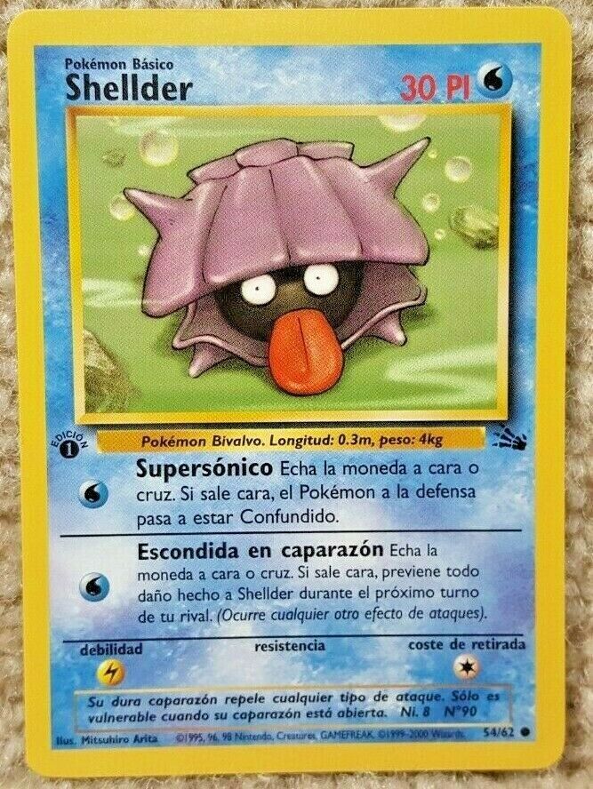 1st Edition Shellder And Cloyster Pokémon Card Evolution Set Near