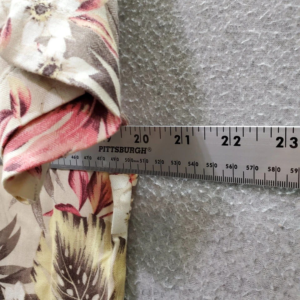 Женский топ Jaclyn Smith средний кремовый тропический гавайский Monstera папоротник короткий рукав - Изображение 4 из 4