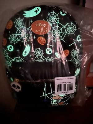 Her Universe Disney Mickey Mouse Halloween Skeleton Glow In The Dark Backpack Loungefly Disney Mickey & Minnie Skeleton Glow-in-the-Dark  main image 4