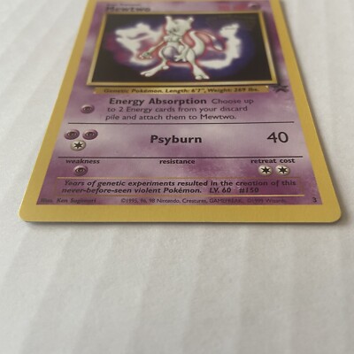 mewtwo card pokemon movie MEWTWO Movie Promo 1999 Pokemon Card #3 Black Star Gem Mint Rare