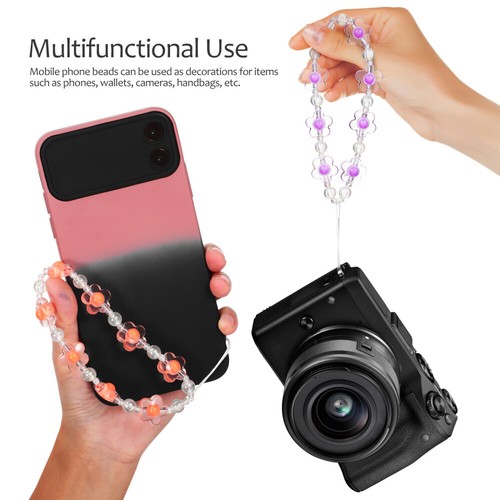 2 Pcs Mobile Phone Chain Lanyard Cell Charms Strap Flower Pendant - 第 2/11 張圖片