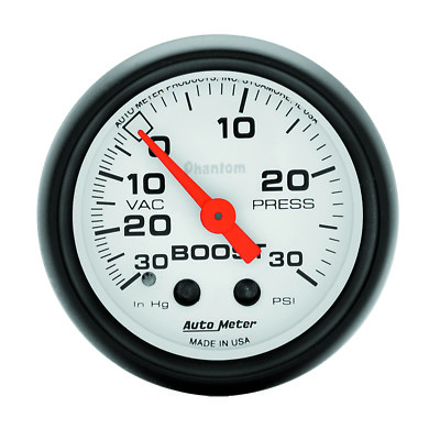 AutoMeter 5703 Phantom Vac/Boost Press Gauge, 2-1/16 in., Mechanical