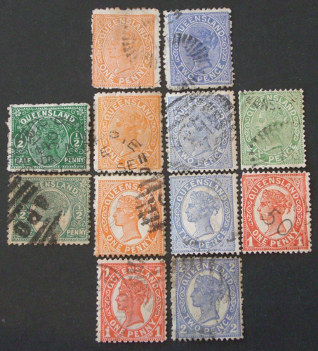 12 DIFFERENT USED STAMPS FROM 1887-1900 QUEENSLAND - 第 1/6 張圖片