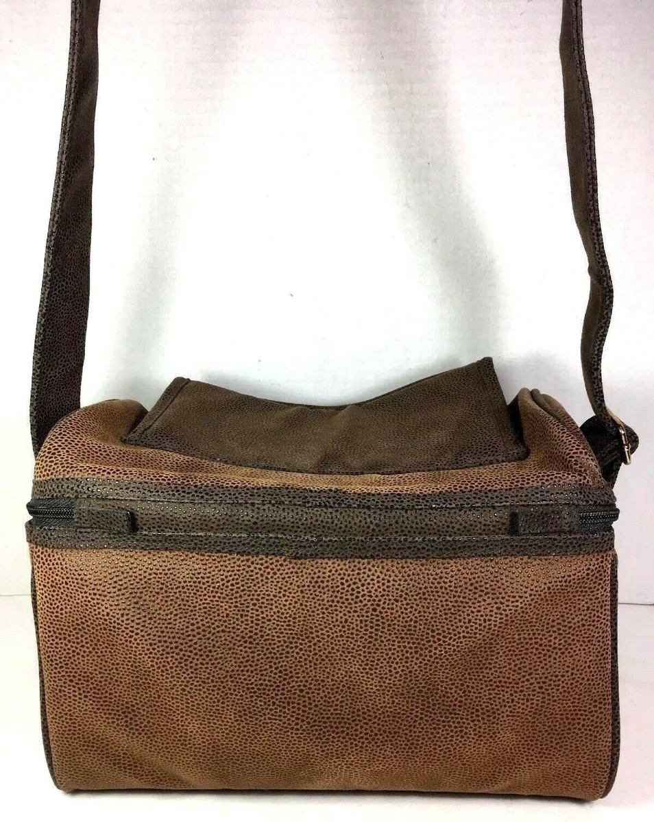 非売品　ジョージア　旅行かばん　豚革 Vintage ETTORE BUGATTI Brown Faux Leather Travel Carry On