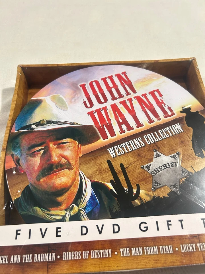 John Wayne Westerns Collection 5 DVD Gift Tin Brand New - Image 2 of 4