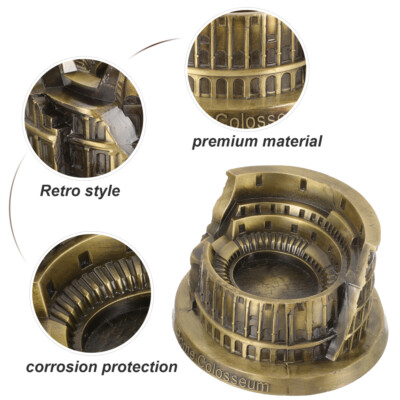 Rome Colosseum Model Metaal Miniatuur Roman Colosseum Retro Brons Oude Architectuur voor Handgemaakte Ambachtelijke Home Decor Sculptuur