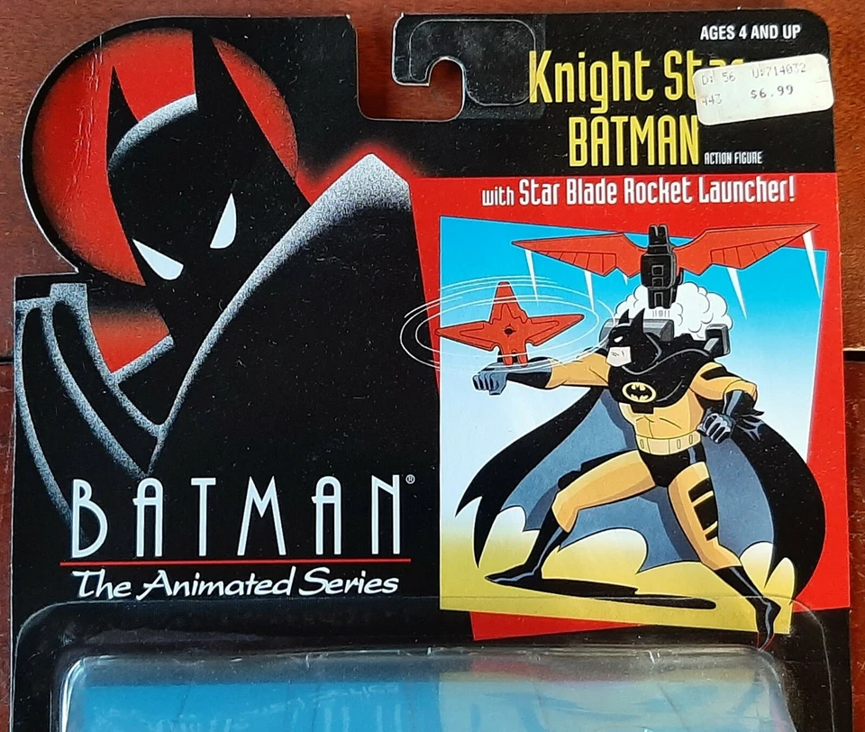 1993 винтажный Kenner Batman мультсериал «РЫЦАРЬ ЗВЕЗДА» с лезвием ракеты как новый на картонке - Изображение 2 из 4