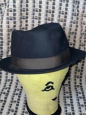 VTG 50S 50S MENS 7 ROYAL STETSON BLACK FUR FEDORA HAT