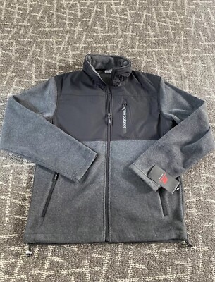 New Balance Mens Jacket Size Small Black/grey / Black Full Zip  Fleece NWT