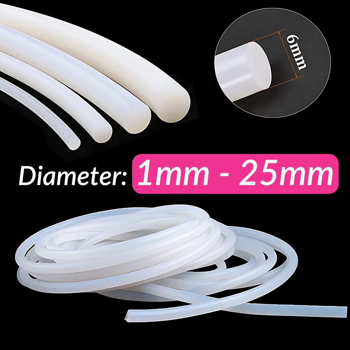 Solid Silicone Rubber Cord White Seal O Ring High Temperature Cord