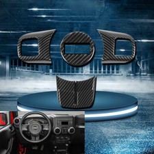 Carbon Fiber Steering Wheel Cover Trim Kit for Jeep Wrangler JK 2011+Accessories