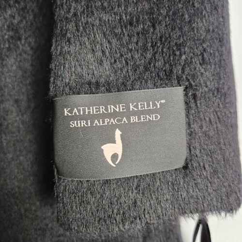 Katherine Kelly Women's Size 14 Black Alpaca Blend Notched Collar Coat $999 - Picture 6 of 11