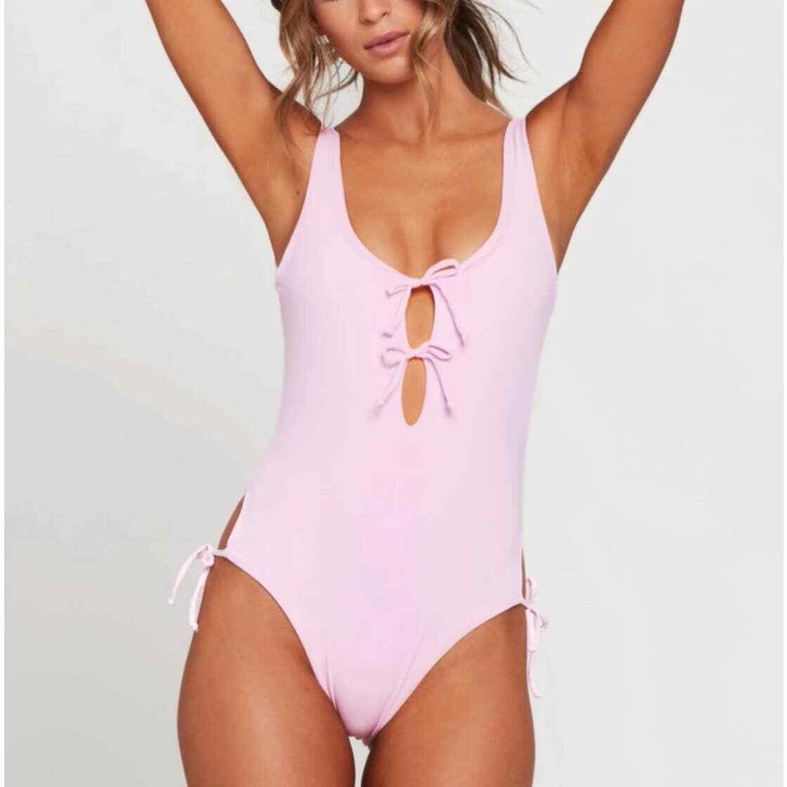 L*space Jenn Bow Ties One Piece Swimsuit in Lavender Women's