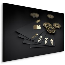 Quadri su tela CANVAS XXL quadri da parete stampa artistica carte GIOCO poker oro 4591