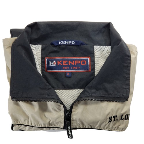 Men's St Louis MO Beige & Black Kenpo Jacket Mesh Lined Full Zip L Pockets - Picture 6 of 8
