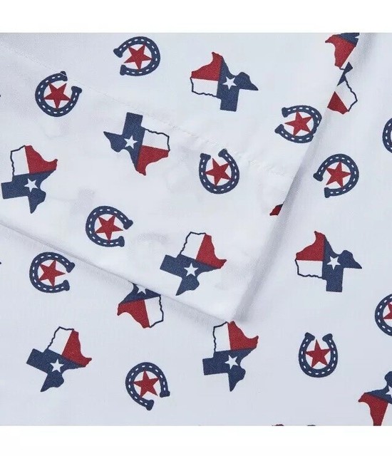 Lone Star Texas State Flag Horseshoe 4 Piece Queen Sheet Set Bedding Sheets For Sale Online