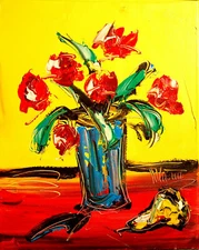 Original Oil PAINTING CITYSCAPE  Abstract Modern CANVAS   Y6566urU54