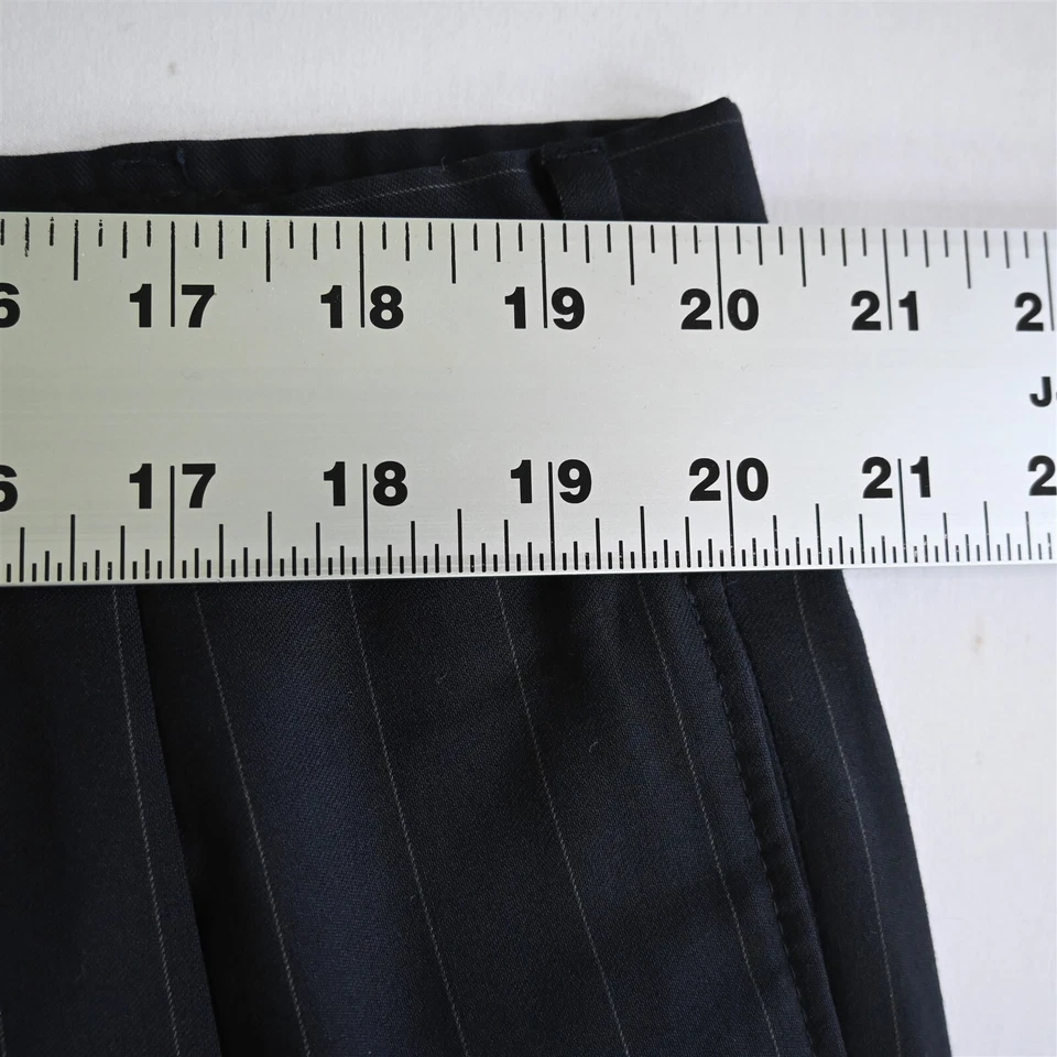 Pantalones de vestir Jos A Bank 36x30 azul marino a rayas 100 % lana plisados con puños Windsor Foto 2 de 4