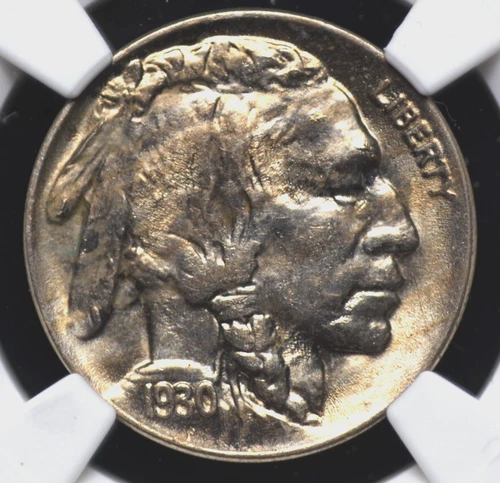 1930 BUFFALO NICKEL NGC MS 63 STRONG STRIKE AND GREAT CHROMEY  CELLOPHANISH