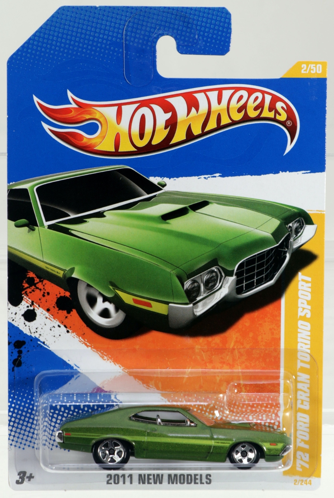 Hot Wheels '72 Ford Gran Torino Sport 2011 New Models #T9672 NRFP Green 1:64