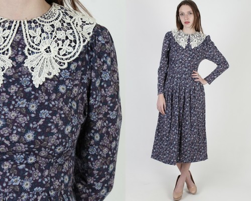 Vtg 80s Laura Ashley Dress Evening 