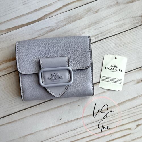 COACH Women's Refined Pebble Leather Small Morgan Wallet Mist Purple CJ688