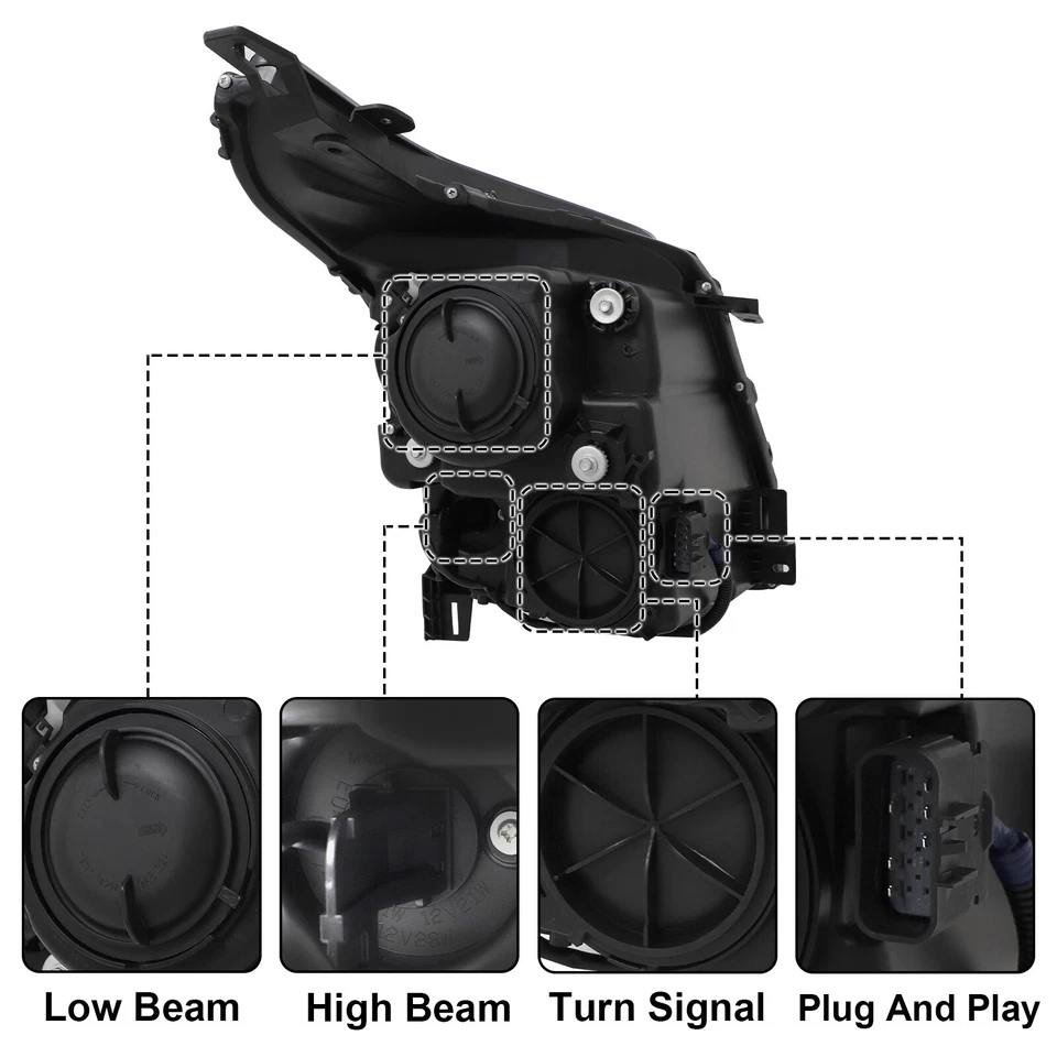 Headlights For 2010-2016 Cadillac SRX Chrome Housing Halogen Projector Headlamps Foto 4 de 4