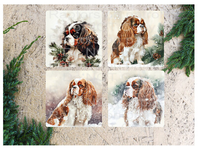 Cavalier King themed neoprene drink coasters, set of 4, CHOICE, absorbent, Dogs